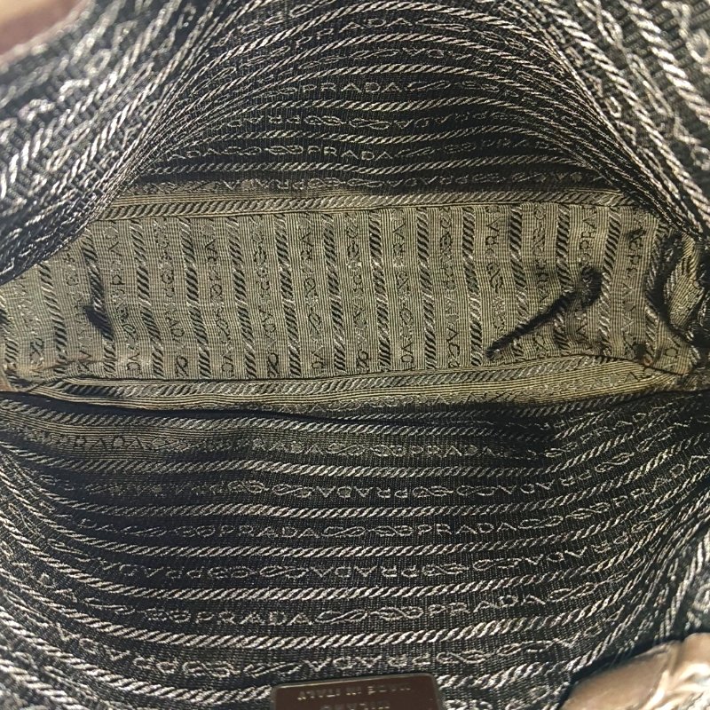 PRADA 托特包棕色牛皮單肩包 棕色五金-6