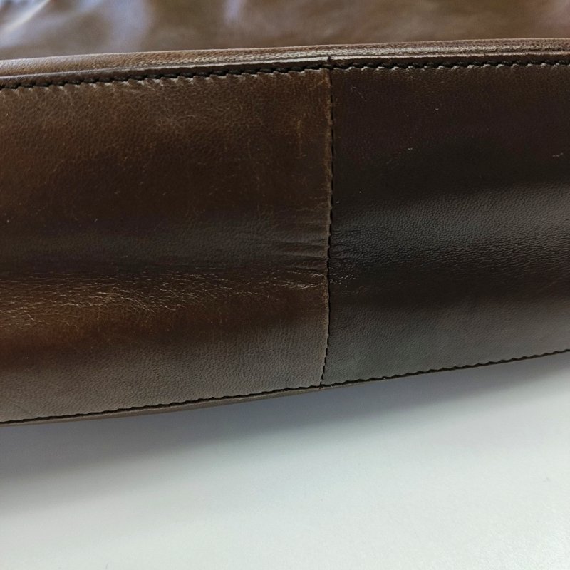 PRADA 托特包棕色牛皮單肩包 棕色五金-15