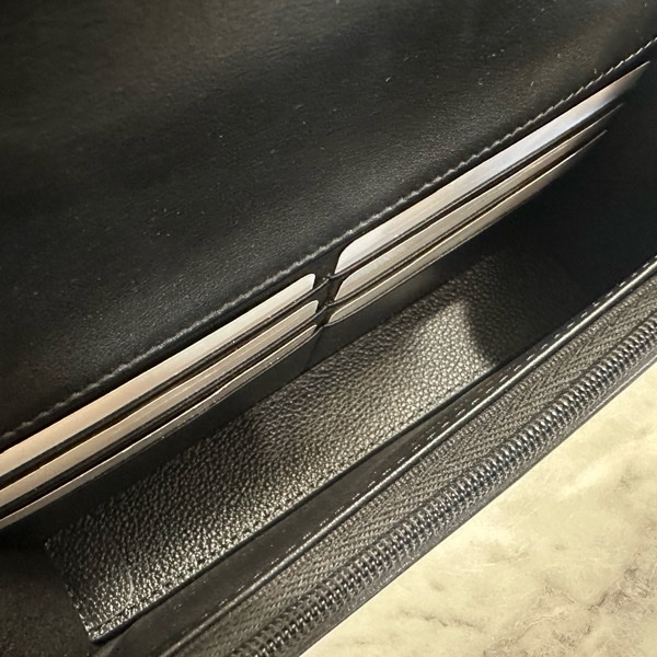 Chanel 黑荔枝皮金釦前口袋肩斜背WOC AP3464-7