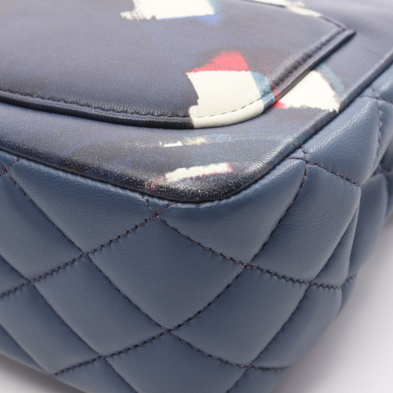 香奈兒 Airline Matelasse 鏈條肩背包，皮革材質，藍色多色，二手 SHW CC-5