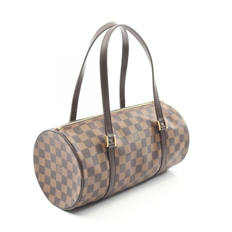 路易威登 Papillon 30 手提包 N51303 Damier 帆布皮革 Ebene 二手女式-1