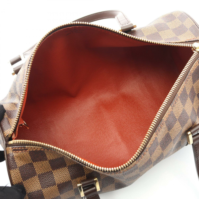 路易威登 Papillon 30 手提包 N51303 Damier 帆布皮革 Ebene 二手女式-2