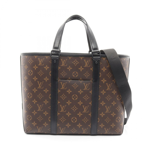 路易威登 Weekend Tote PM 手提包/單肩包 M45734 Monogram macassar 棕色 二手