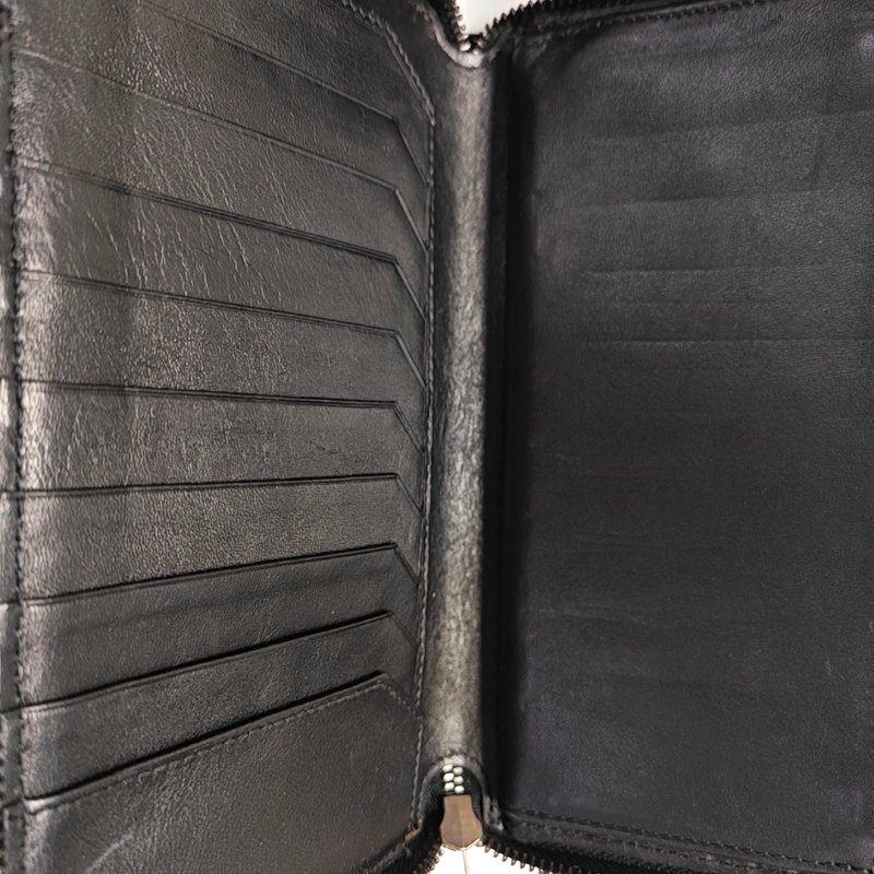 BURBERRY 黑色牛皮錢包 銀色五金 9.8新-6