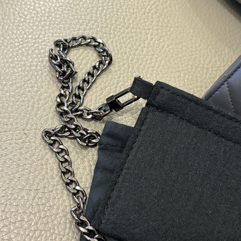 YSL✨Saint Laurent 山形文長夾 鐵灰色 改造woc-8