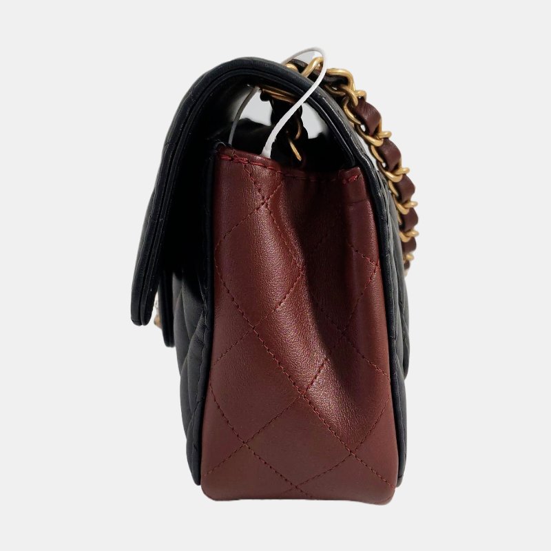 CHANEL CLASSIC FLAP小號黑色牛皮菱格紋絎縫單肩包斜挎包 金色五金 30開-2