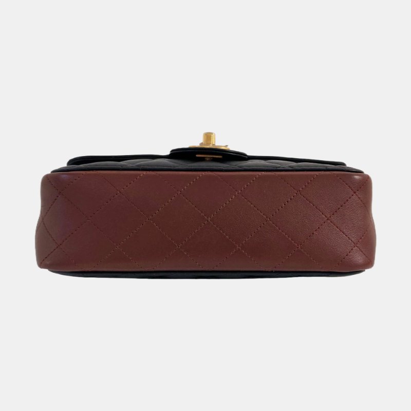 CHANEL CLASSIC FLAP小號黑色牛皮菱格紋絎縫單肩包斜挎包 金色五金 30開-5