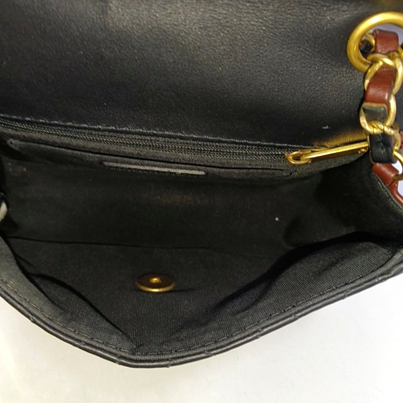 CHANEL CLASSIC FLAP小號黑色牛皮菱格紋絎縫單肩包斜挎包 金色五金 30開-6