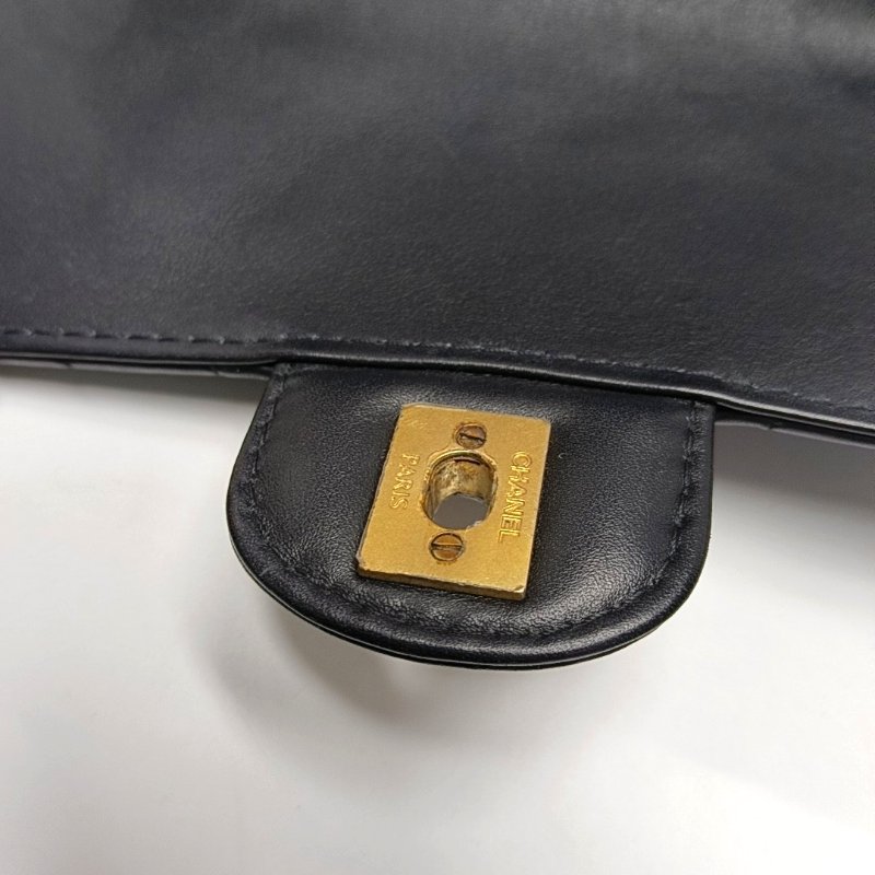 CHANEL CLASSIC FLAP小號黑色牛皮菱格紋絎縫單肩包斜挎包 金色五金 30開-7