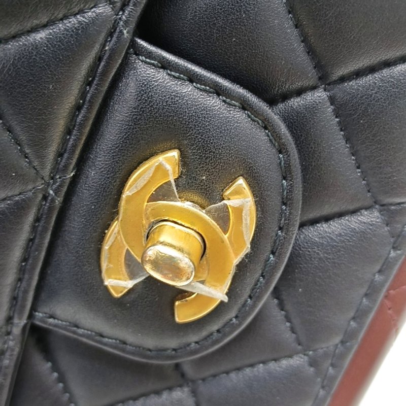 CHANEL CLASSIC FLAP小號黑色牛皮菱格紋絎縫單肩包斜挎包 金色五金 30開-8
