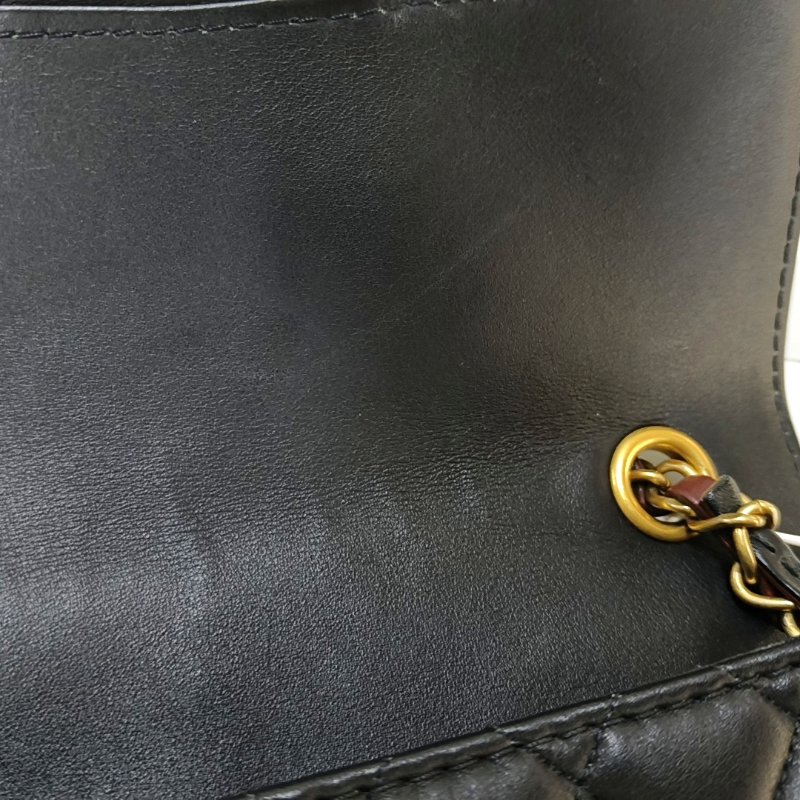 CHANEL CLASSIC FLAP小號黑色牛皮菱格紋絎縫單肩包斜挎包 金色五金 30開-10