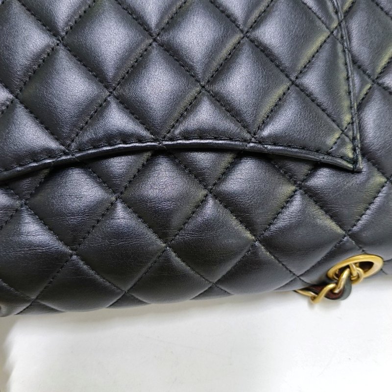 CHANEL CLASSIC FLAP小號黑色牛皮菱格紋絎縫單肩包斜挎包 金色五金 30開-13