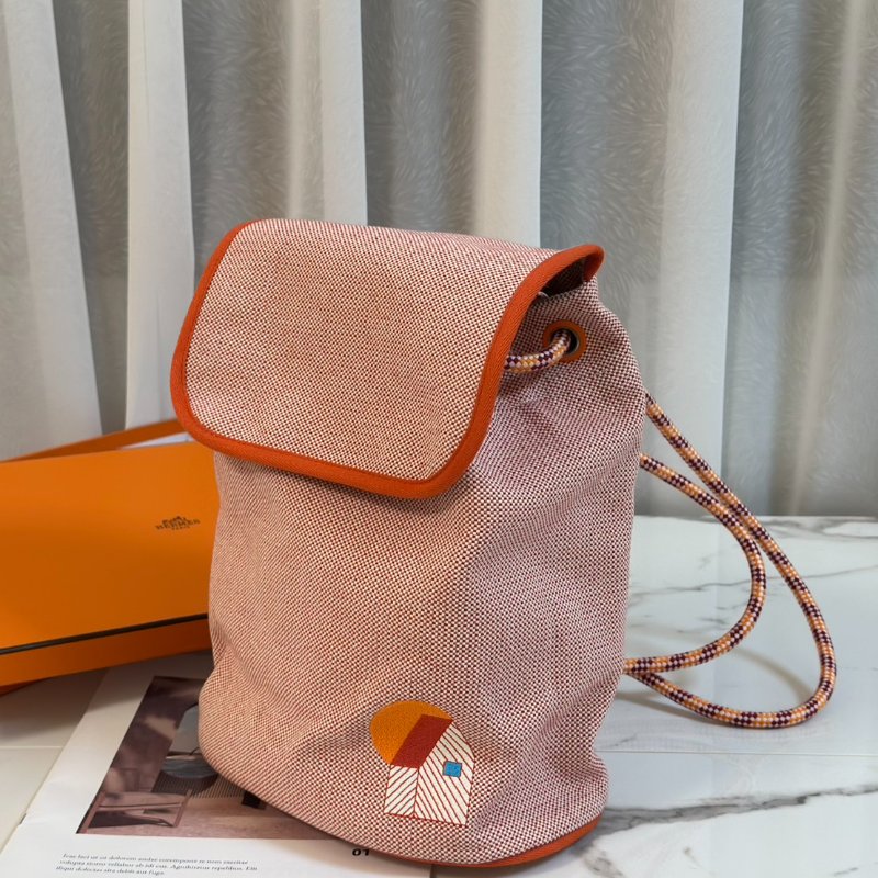 HERMES Les Cabanes後背包 - 橘-6