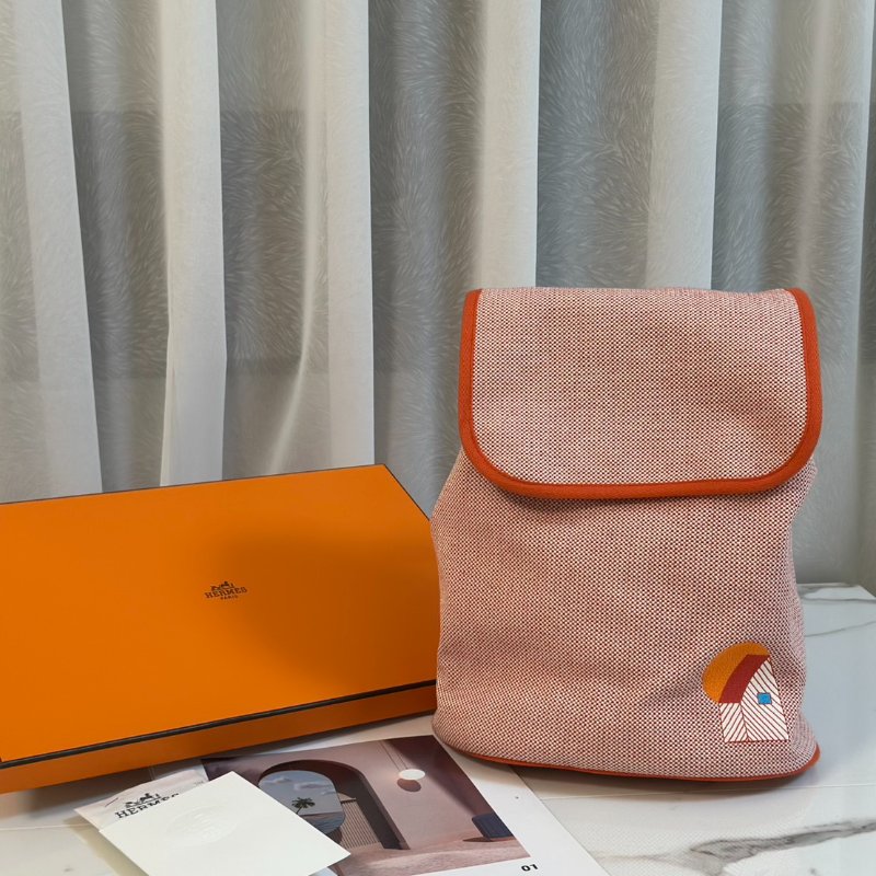 HERMES Les Cabanes後背包 - 橘-7