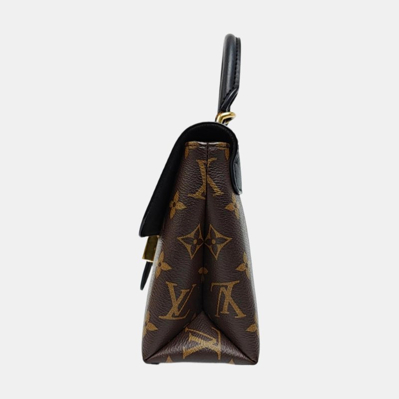 LOUIS VUITTON LOCKY BB棕色塗層帆布老花鎖頭包單肩包手提包斜挎包 金色五金 可拆卸肩帶-2