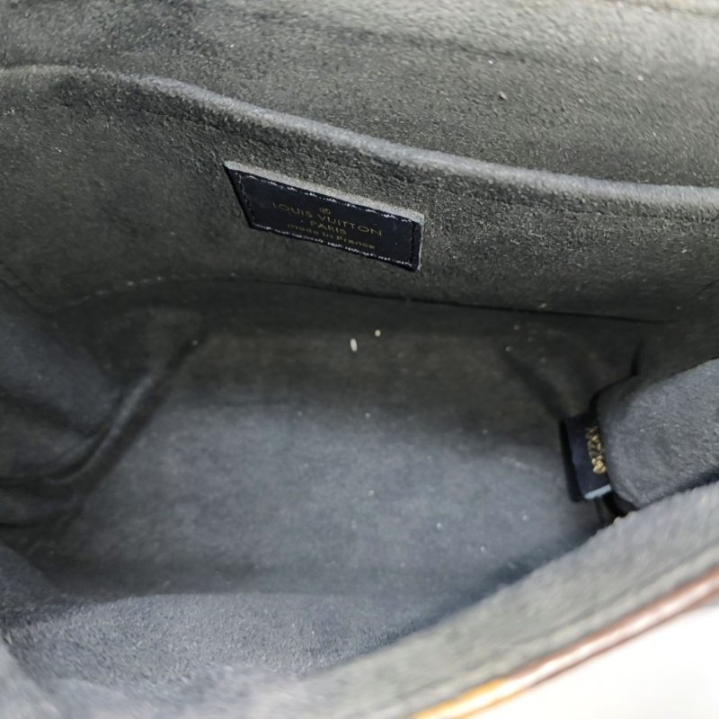 LOUIS VUITTON LOCKY BB棕色塗層帆布老花鎖頭包單肩包手提包斜挎包 金色五金 可拆卸肩帶-6