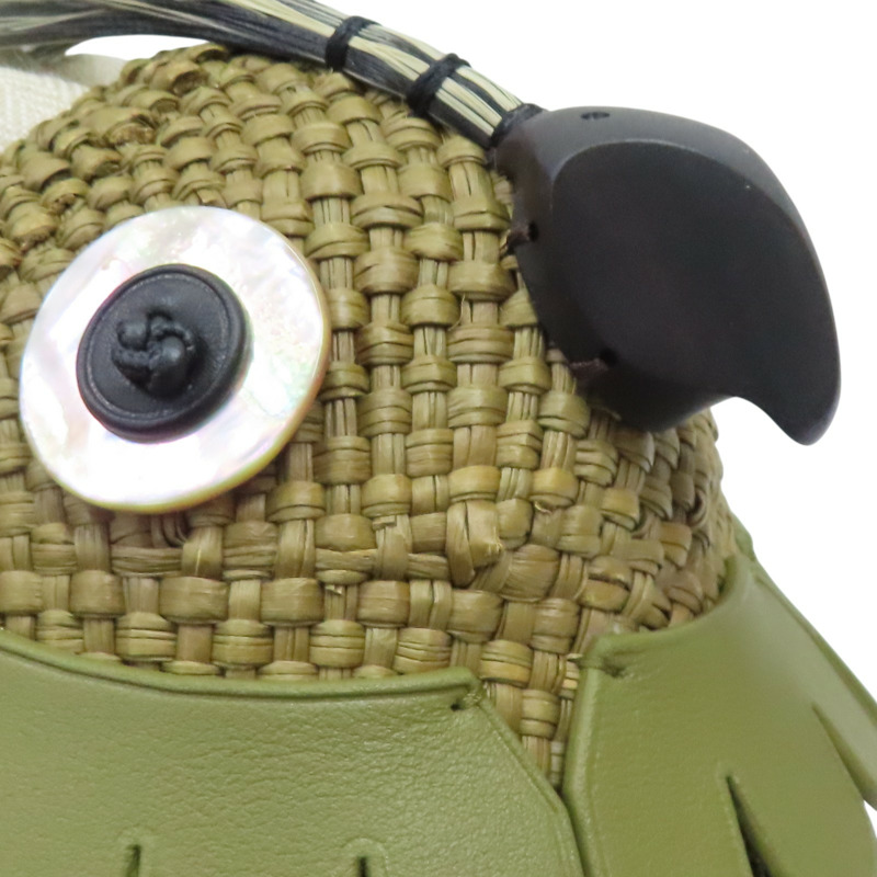 Paula's Ibiza 綠色 拉菲草編織 牛皮 Bird Iraca 肩背包【LOEWE 羅威】-8