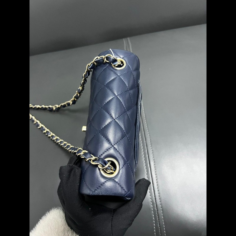 Chanel classic flap mini
深蓝色 淡金扣 CF大mini鏈條包-10