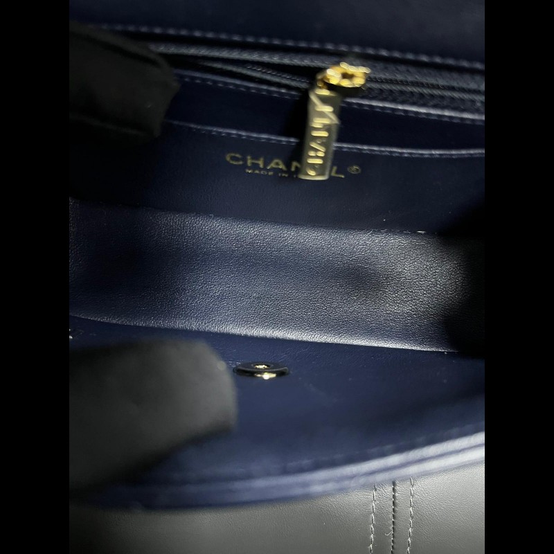 Chanel classic flap mini
深蓝色 淡金扣 CF大mini鏈條包-15