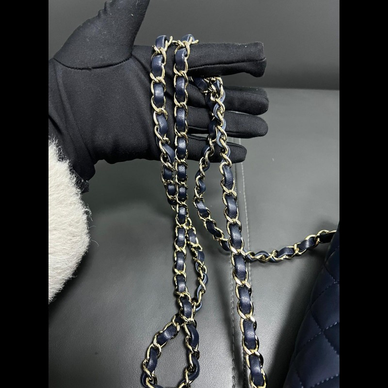 Chanel classic flap mini
深蓝色 淡金扣 CF大mini鏈條包-17