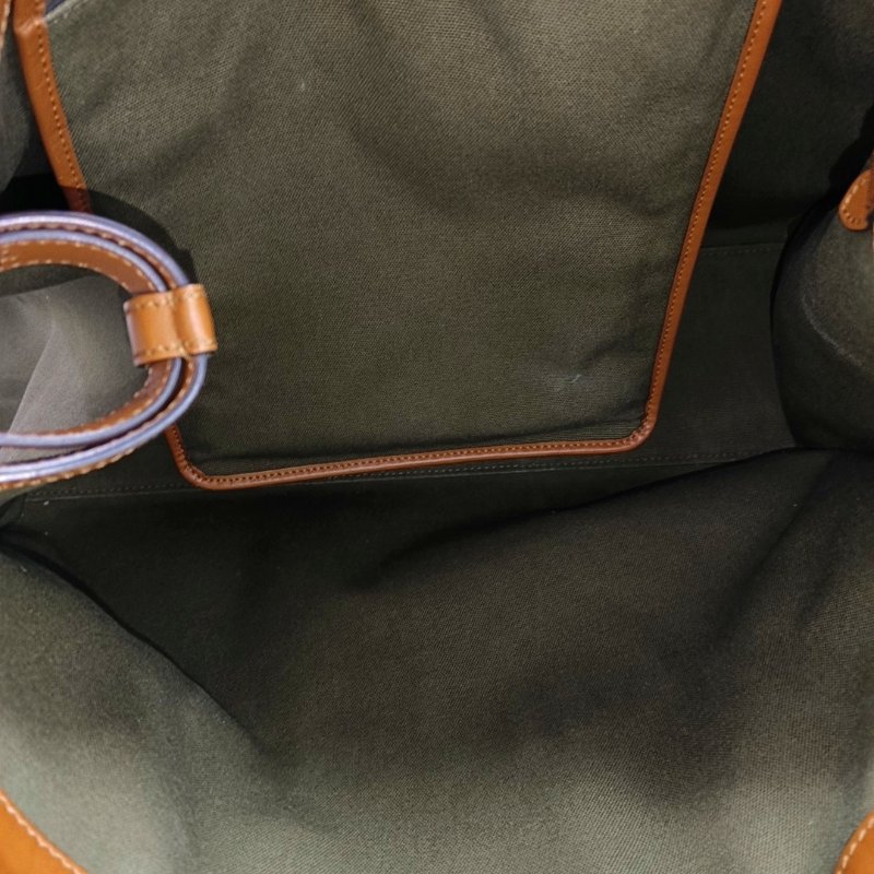 FENDI Peekaboo深綠色帆布提花單肩包 金色五金-6