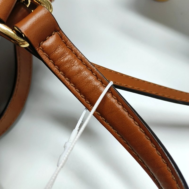 FENDI Peekaboo深綠色帆布提花單肩包 金色五金-9