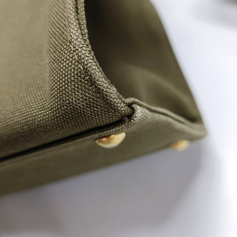 FENDI Peekaboo深綠色帆布提花單肩包 金色五金-11