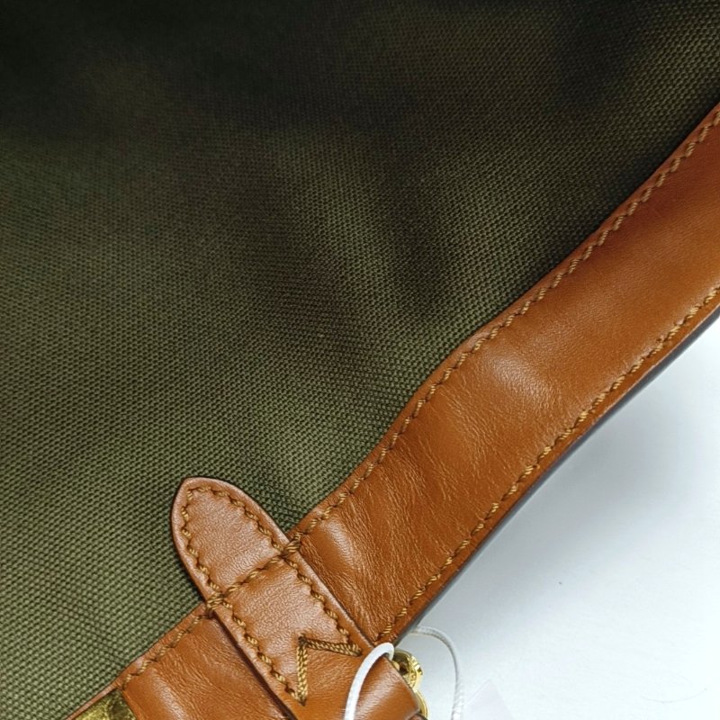 FENDI Peekaboo深綠色帆布提花單肩包 金色五金-12