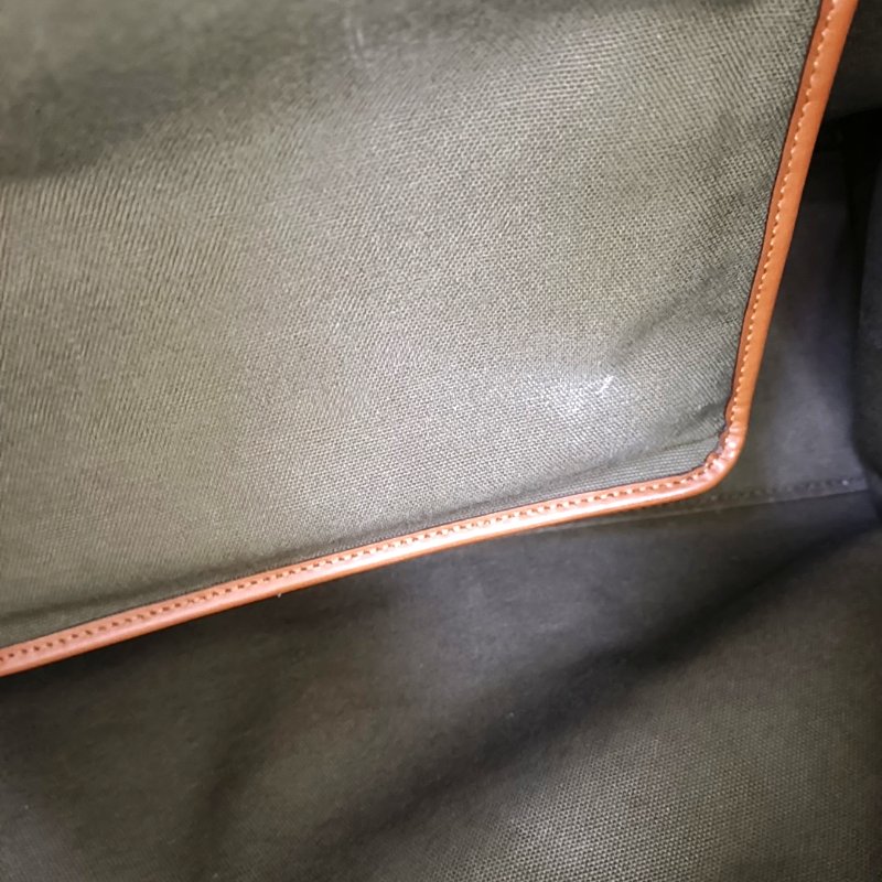 FENDI Peekaboo深綠色帆布提花單肩包 金色五金-13