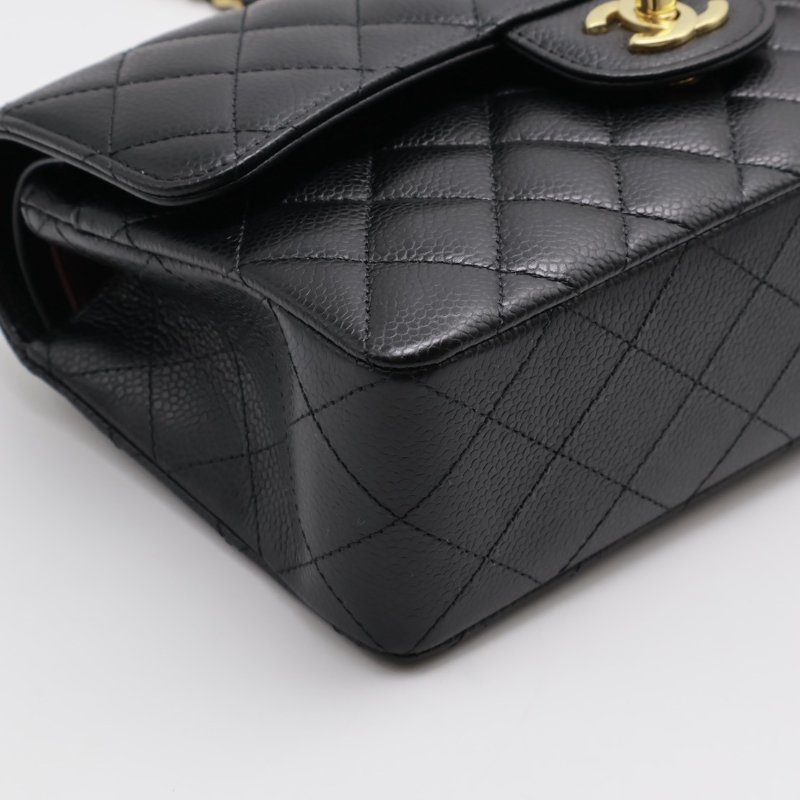 CHANEL 經典口蓋包 CF23 - 粒面牛皮黑金-5