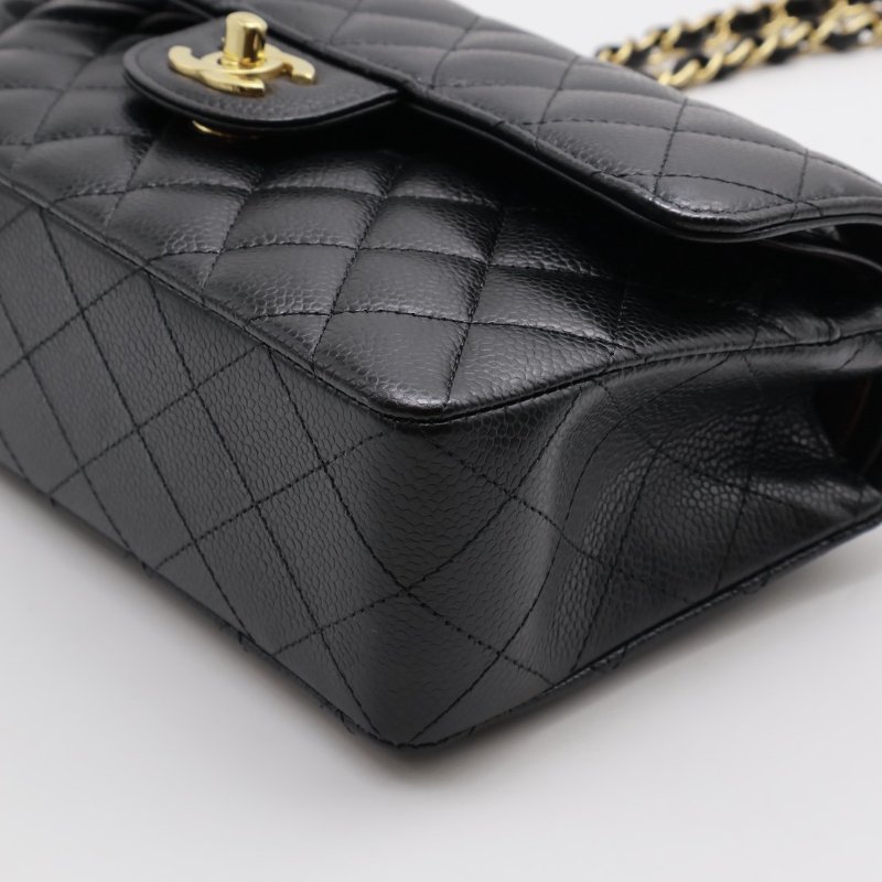 CHANEL 經典口蓋包 CF23 - 粒面牛皮黑金-6