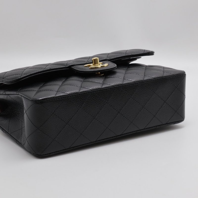CHANEL 經典口蓋包 CF23 - 粒面牛皮黑金-7