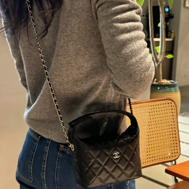 CHANEL Hobo飯盒包 - 黑金-9