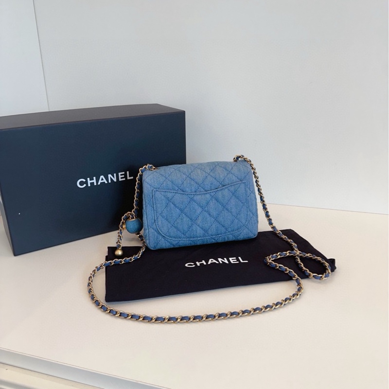 【98新以上🆕】Chanel 芯片爆款🔥牛仔 金球方胖子 鏈條包 斜挎包-1