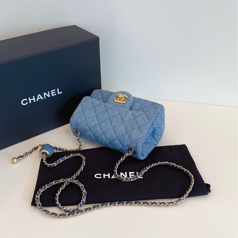 【98新以上🆕】Chanel 芯片爆款🔥牛仔 金球方胖子 鏈條包 斜挎包-3