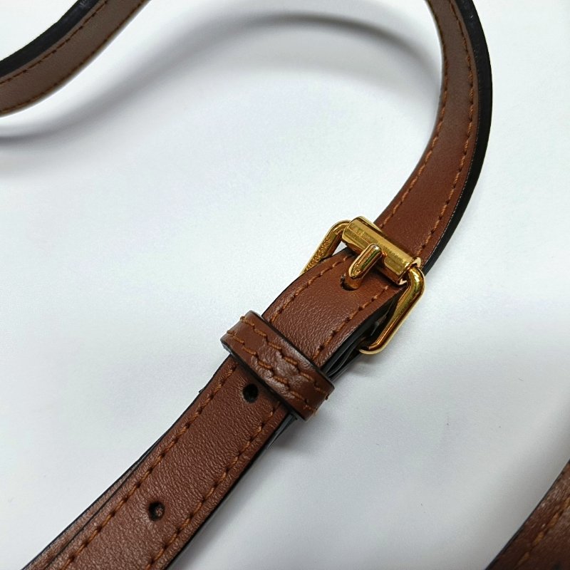 BURBERRY TB 小號棕色塗層帆布TB單肩包 金色五金 可拆卸肩帶-15