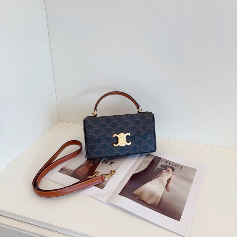 ✨Celine Box triomphe 老花凱旋門金扣 復古高級🐿️-3