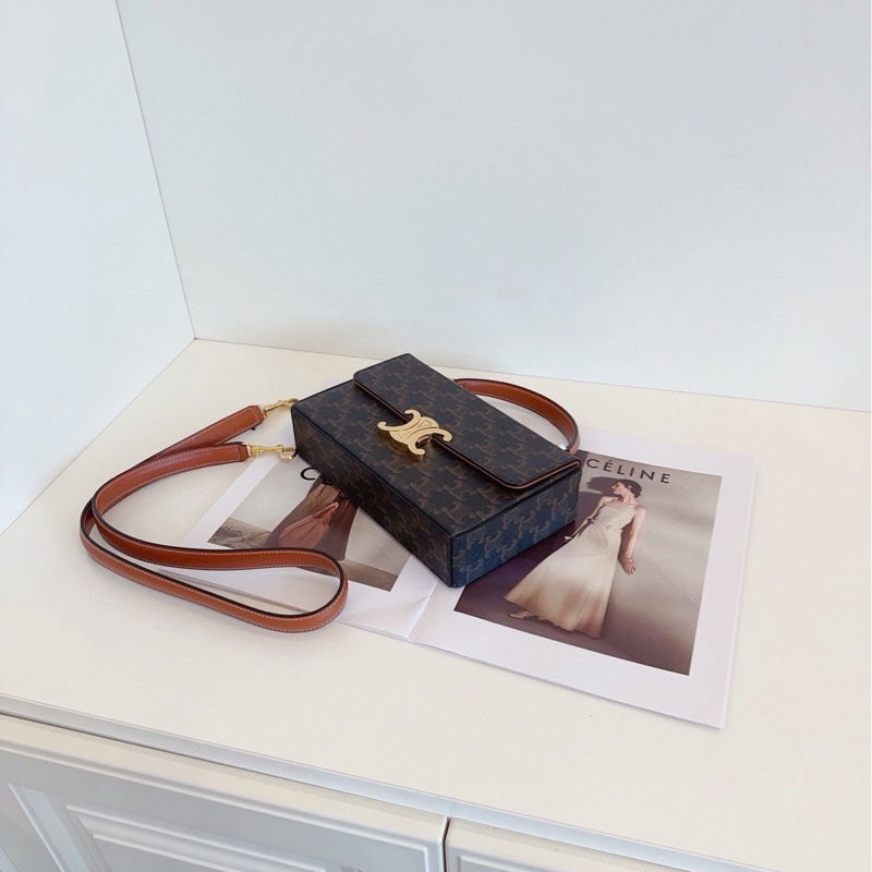 ✨Celine Box triomphe 老花凱旋門金扣 復古高級🐿️-8