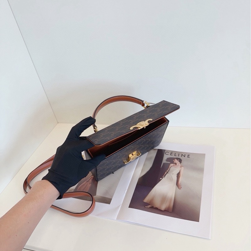 ✨Celine Box triomphe 老花凱旋門金扣 復古高級🐿️-9