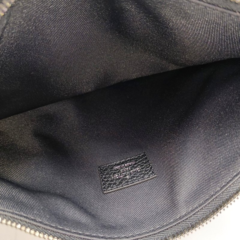 LOUIS VUITTON黑色牛皮手拿包銀色五金-6