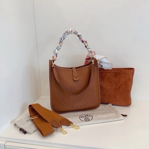 【99新🆕】Hermes 金棕色金扣Evelyne 29依芙琳 B刻 單肩包