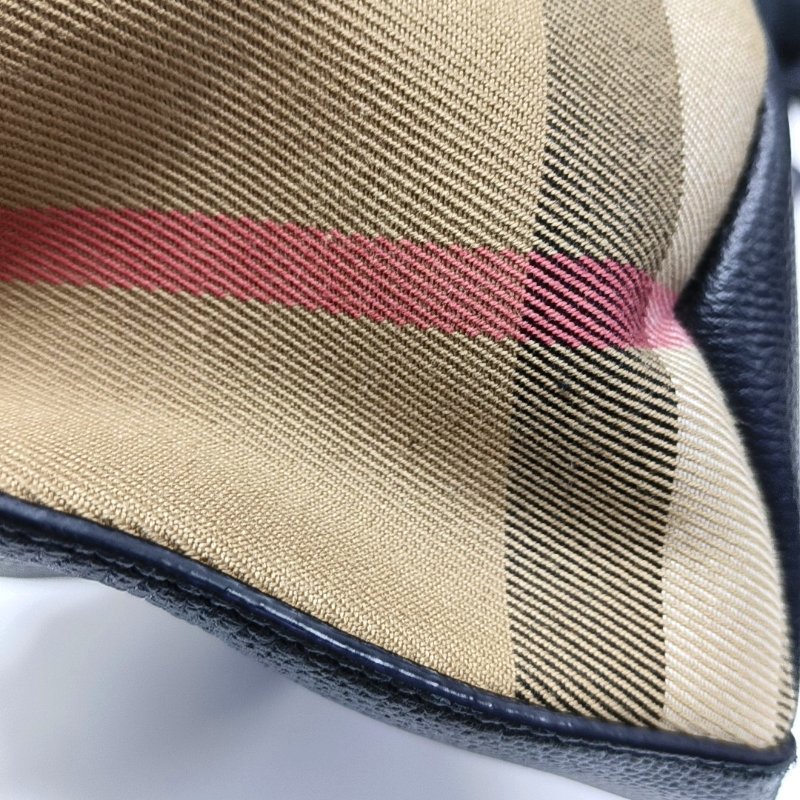 BURBERRY The Banner 黑色牛皮戰馬格紋單肩包手提包 金色五金 可拆卸肩帶-10
