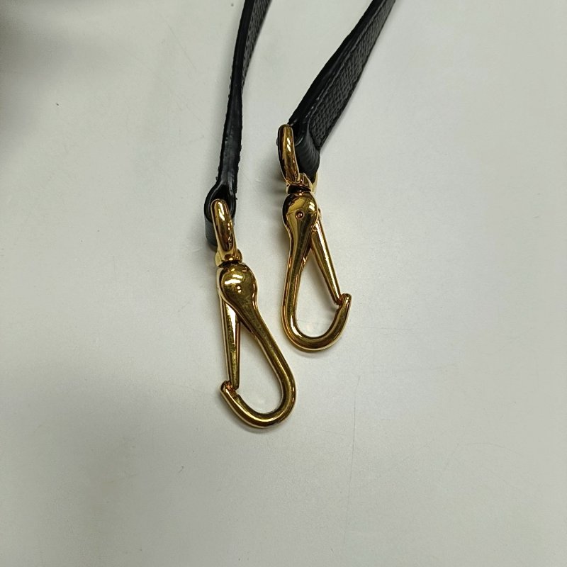 BURBERRY The Banner 黑色牛皮戰馬格紋單肩包手提包 金色五金 可拆卸肩帶-15