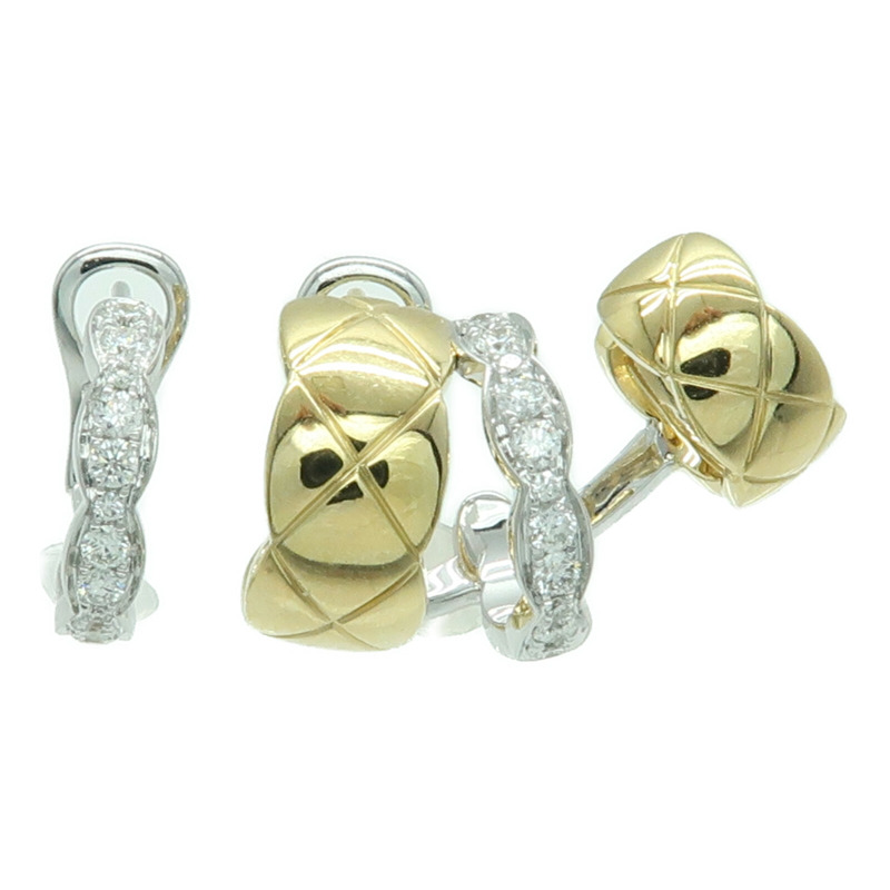 CHANEL 18K黃金Coco Crush鑽石耳環-0