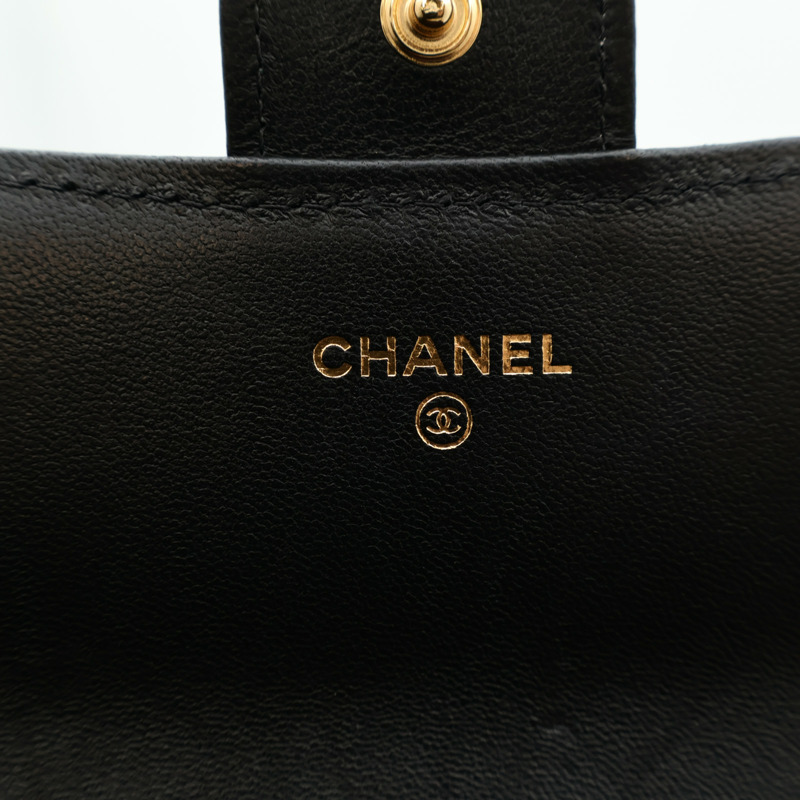 CHANEL 羊皮皮革Classic Flap Long Wallet金扣長錢包-6