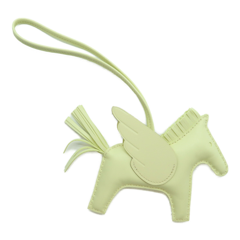 HERMES Milo皮革Rodeo Pagase MM掛飾Jaune Milton-2