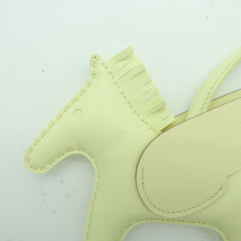 HERMES Milo皮革Rodeo Pagase MM掛飾Jaune Milton-5