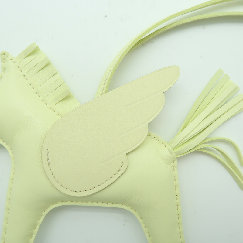 HERMES Milo皮革Rodeo Pagase MM掛飾Jaune Milton-6