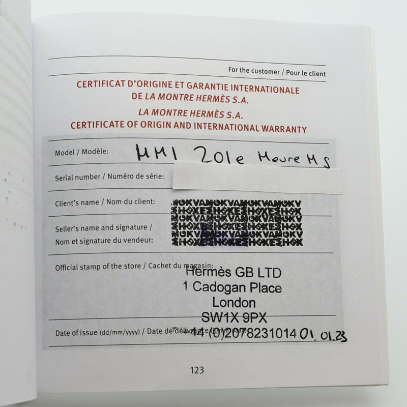 HERMES H watch HH1.201-9