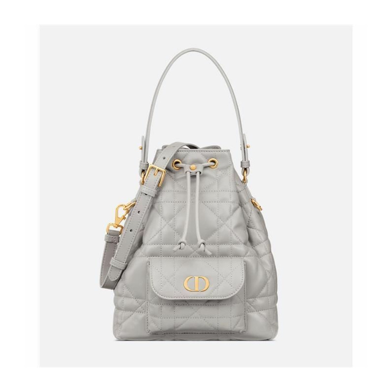 DIOR Caro 水桶包 小號 灰色 M3372UNOZ-0